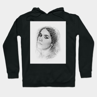 Woman Hairstyle sketch Art Drawing Hoodie